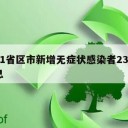关于31省区市新增无症状感染者23例㊙️的信息